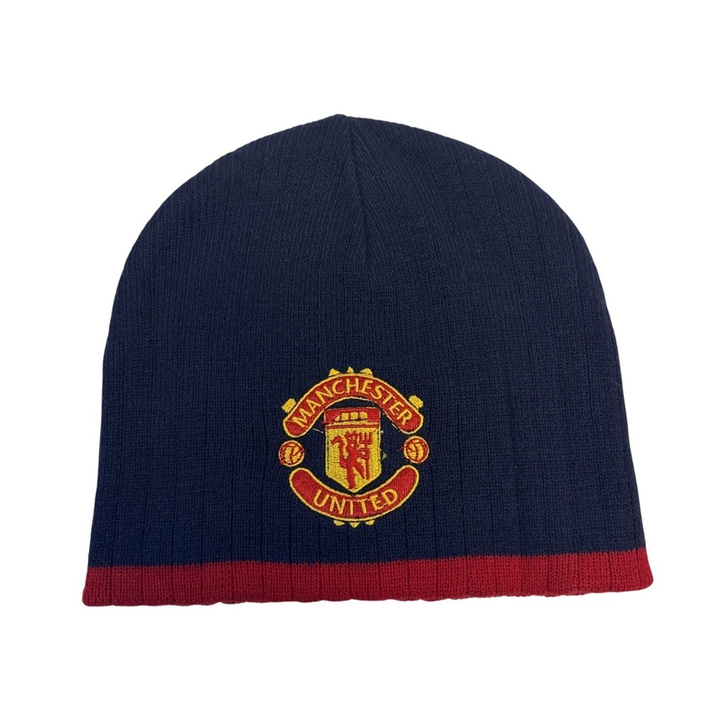 Manchester United Football Club Beenie Toque One Size Navy w Red Trim